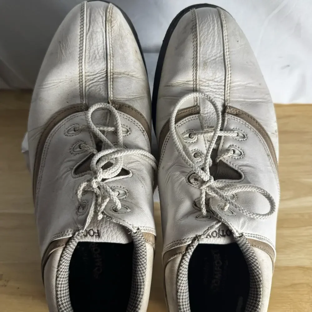 FootJoy Women's Golf Shoes Size 11 M White Beige 98315 Classic Golf Footwear
